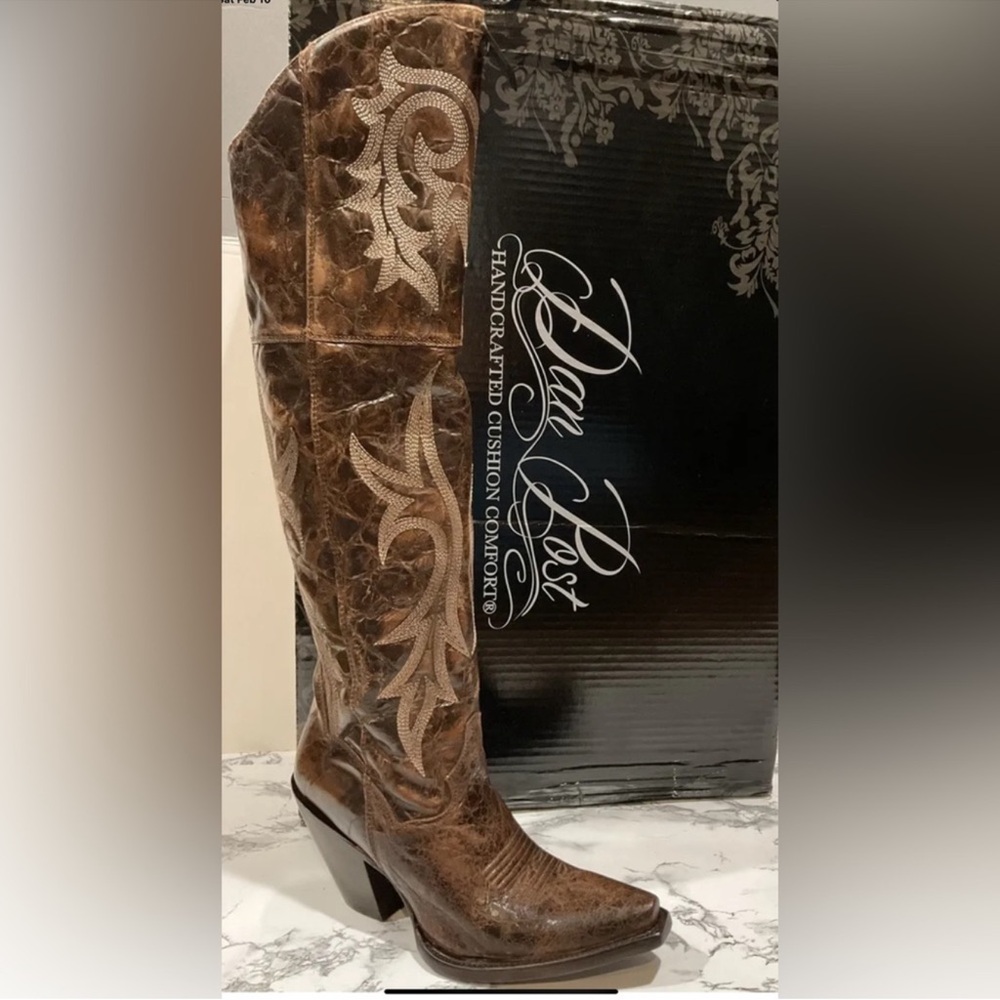 Dan Post Brown Leather Cowboy Boots